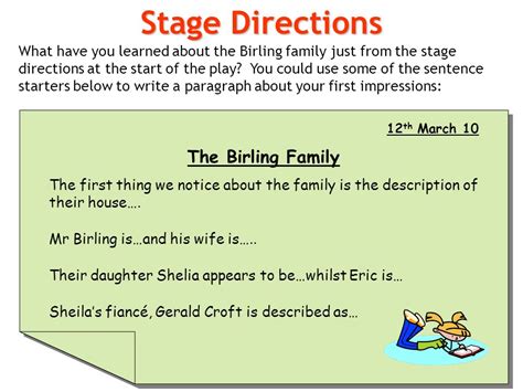 How Do These Stage Directions from the Play Provide Meaning for Readers? And Their Role in Enriching the Storyline.